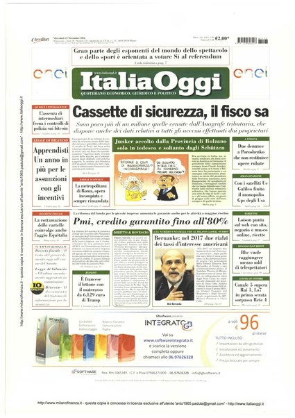 Italia oggi : quotidiano di economia finanza e politica